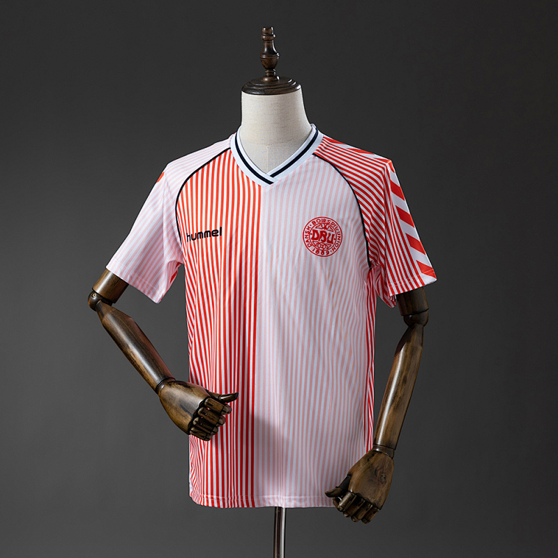 Camiseta retro de visitante de Dinamarca 1986, tallas S-XXL
